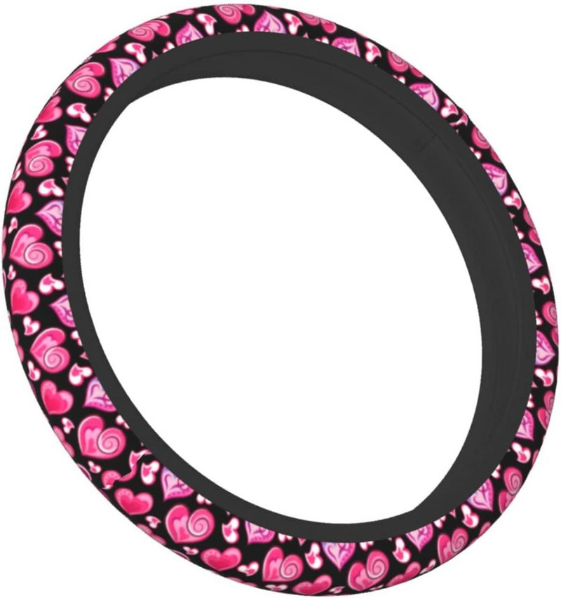 Širdies vairo dangtis 14,5–15 colių automobilio rato apsauga, neslystantis automobilio vairo priedai mergaitėms