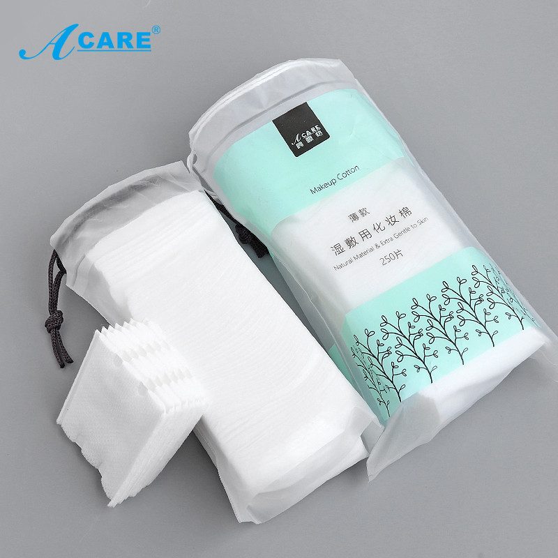 ACARE 250 tk/kott ühekordselt kasutatavad meigipuuvillased salvrätikud pehmed eemaldamispadjad Näopuhastuspaber Meigitööriist Kosmeetiline vatipadjake