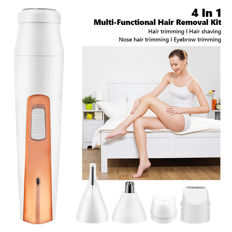4 u 1 ženski električni depilator bikini obrve nos ženski trimer za uklanjanje dlačica s lica lice tijelo bezbolni ženski aparat za brijanje depilator