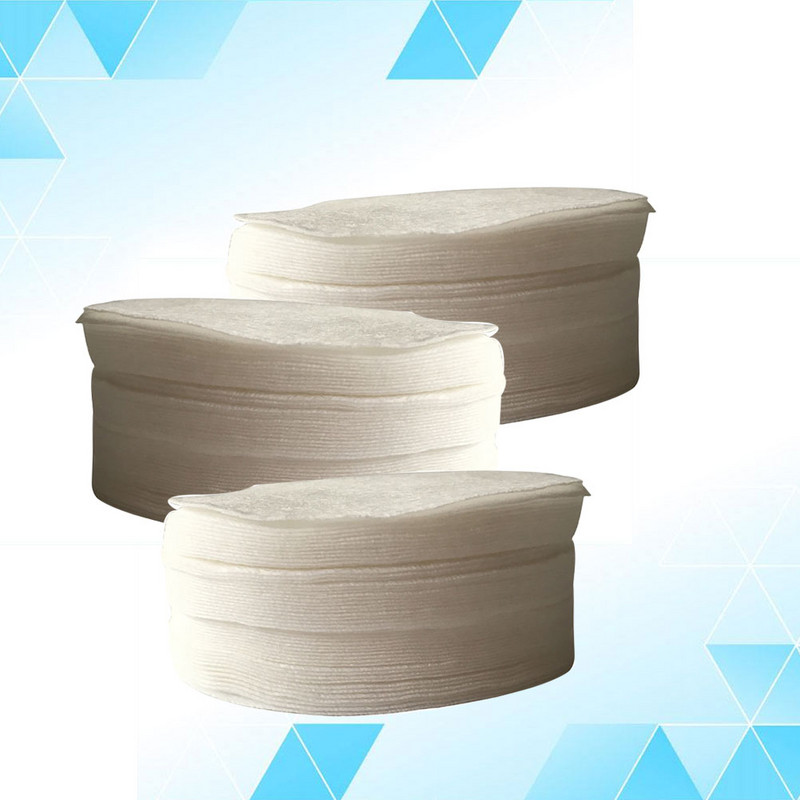 300 tk lausriidest meigieemalduspadjakesed näo- ja nahahoolduspesulapp, ümmargused meigieemaldajad valged (75cm)