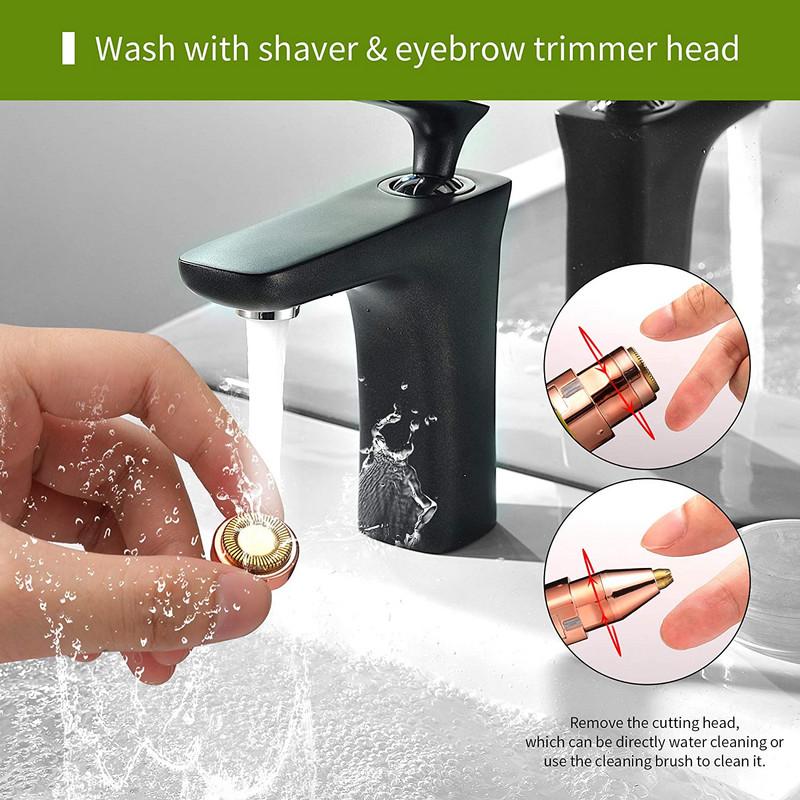 Ηλεκτρικό κουρευτικό μακιγιάζ φρυδιών 2 σε 1 Μίνι ξυριστική μηχανή αποτρίχωσης φρυδιών ματιών Φορητό αποτρίχωση προσώπου Γυναικεία αποτρίχωση