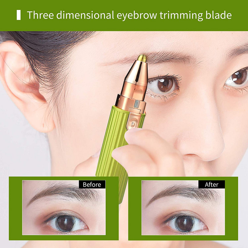 Ηλεκτρικό κουρευτικό μακιγιάζ φρυδιών 2 σε 1 Μίνι ξυριστική μηχανή αποτρίχωσης φρυδιών ματιών Φορητό αποτρίχωση προσώπου Γυναικεία αποτρίχωση