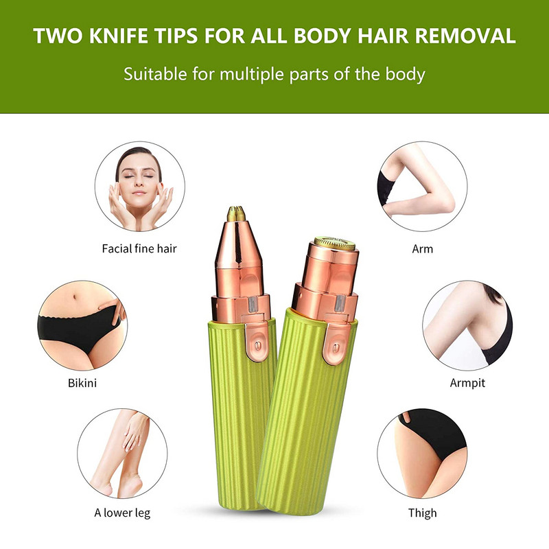 Ηλεκτρικό κουρευτικό μακιγιάζ φρυδιών 2 σε 1 Μίνι ξυριστική μηχανή αποτρίχωσης φρυδιών ματιών Φορητό αποτρίχωση προσώπου Γυναικεία αποτρίχωση