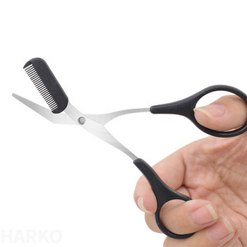 Ножица за подстригване на вежди Продукти за красота за жени Ножица за вежди с гребен Инструменти за грим от неръждаема стомана Ножици за красота