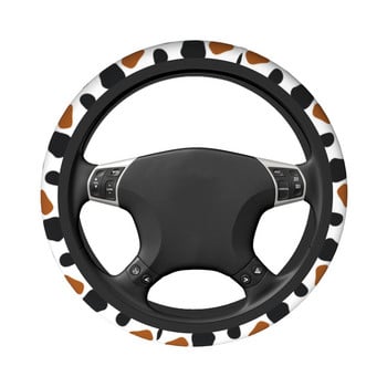 Abstract Car Steering Wheel Cover 37-38 Universal Cute Cow Print Πολύχρωμα αξεσουάρ αυτοκινήτου με στυλ αυτοκινήτου