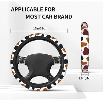 Abstract Car Steering Wheel Cover 37-38 Universal Cute Cow Print Πολύχρωμα αξεσουάρ αυτοκινήτου με στυλ αυτοκινήτου