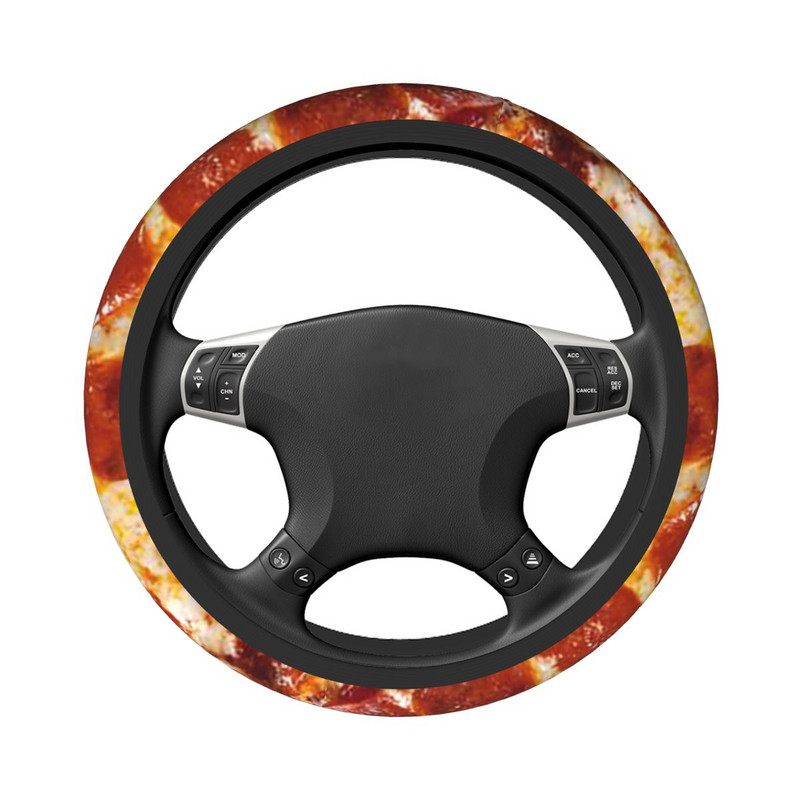 37-38 Navlaka za volan automobila Pepperoni Pizza Uzorak Mekana tortilla Hrana Auto Dekoracija Šareni dodaci za automobil