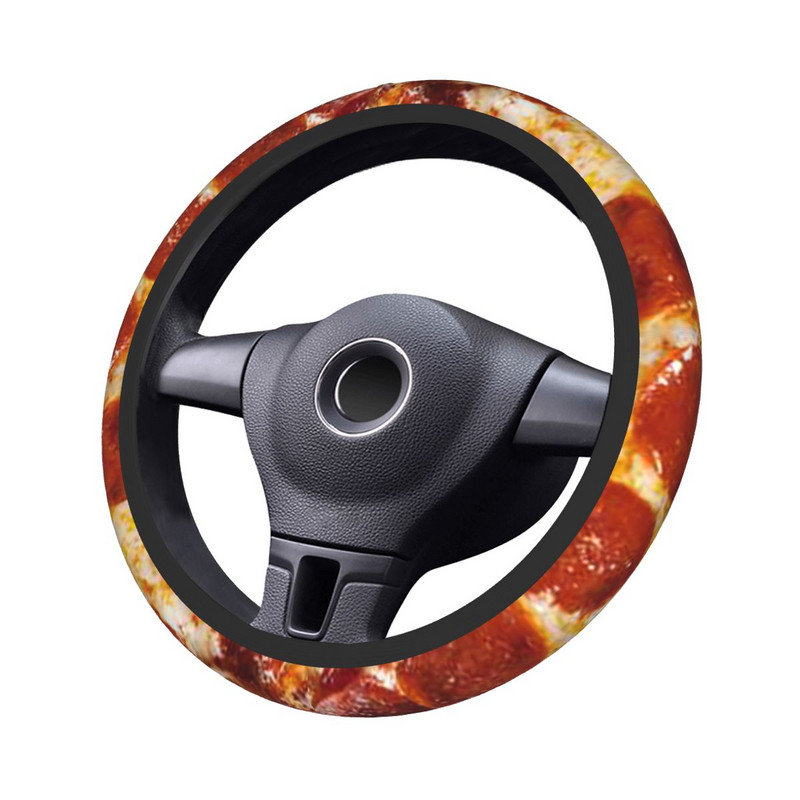 37-38 Navlaka za volan automobila Pepperoni Pizza Uzorak Mekana tortilla Hrana Auto Dekoracija Šareni dodaci za automobil