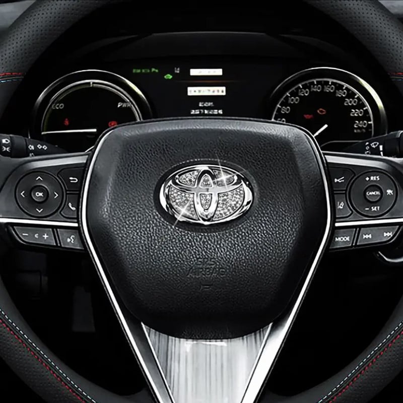 1tk auto rooliratta kleebis kristall-teemantkleebis Toyota Chr Auris Raize Rav4 Yaris Cross Corolla dekoratiivtarvikutele