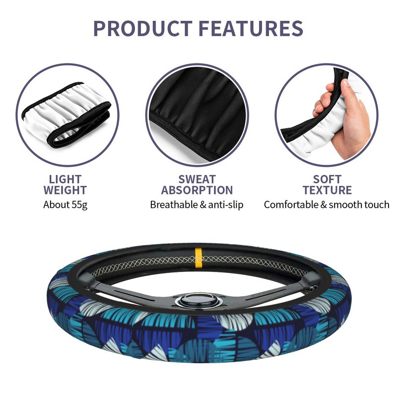 Geomeetrilise mustriga auto rooliratta kate 37-38 Retro Urban rooliratta kaitsekate Auto stiiliga autotarvikud