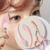 Zakrivljeni trimer za obrve Škare za obrve s češljem Brijač za obrve od nehrđajućeg čelika Škare za kosu Set trimera za obrve Alat za šminkanje