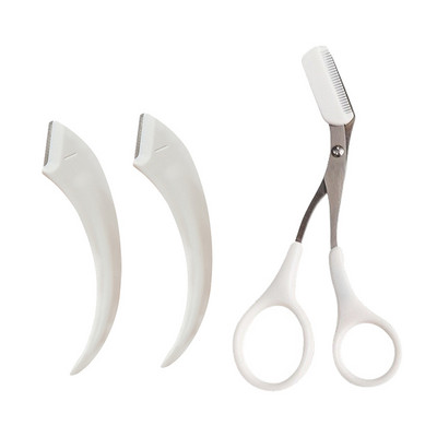 Zakrivljeni trimer za obrve Škare za obrve s češljem Brijač za obrve od nehrđajućeg čelika Škare za kosu Set trimera za obrve Alat za šminkanje