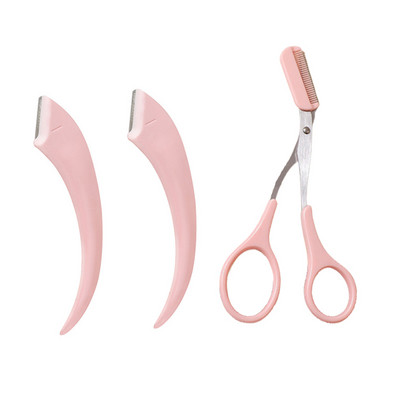 Zakrivljeni trimer za obrve Škare za obrve s češljem Brijač za obrve od nehrđajućeg čelika Škare za kosu Set trimera za obrve Alat za šminkanje