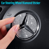 45/50 mm kristāla dimanta automašīnas stūres emblēmas uzlīme Mercedes Benz ABCE klases GLA CLA GLC GLK GLE sērijas piederumiem