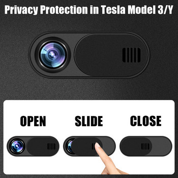 1/5 бр. за модел 3, модел Y, капак на камерата, защитаващ поверителността, защита на поверителността, блокиращ слайдове на уеб камера за Tesla