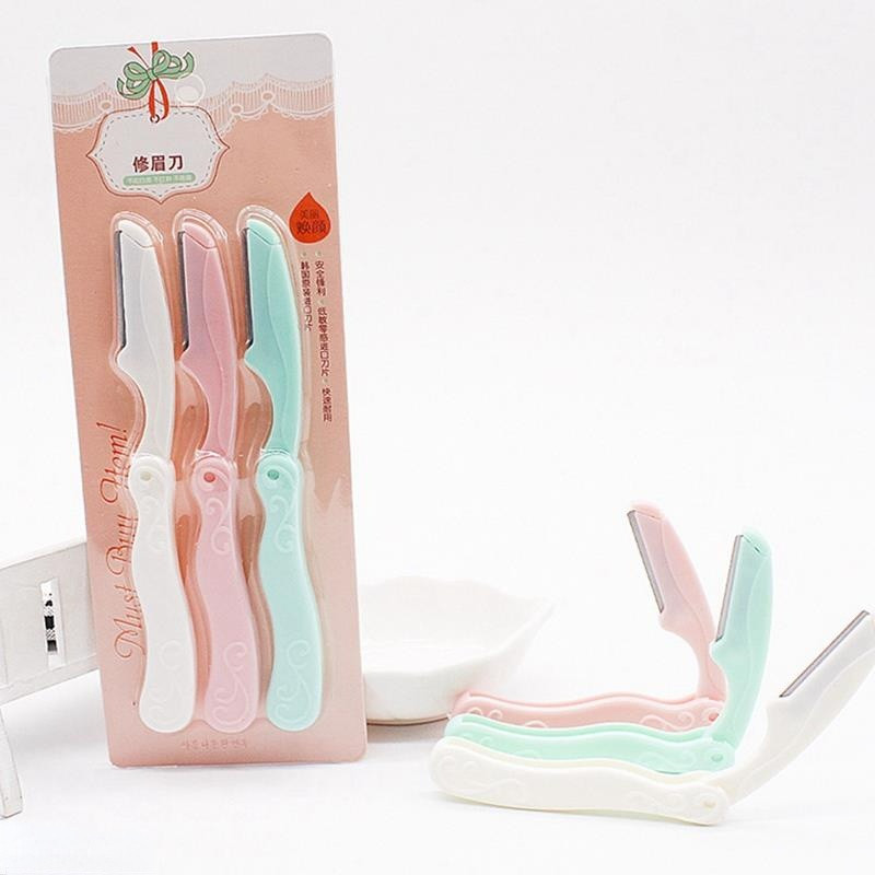 Moterų veido priežiūros priemonė plaukų šalinimo priemonė makiažo skutimosi peiliukas antakių kirpimo mašinėlė saugus skutimosi peiliukai (3 vnt. / partija)