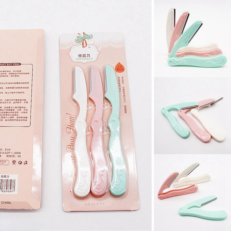 Moterų veido priežiūros priemonė plaukų šalinimo priemonė makiažo skutimosi peiliukas antakių kirpimo mašinėlė saugus skutimosi peiliukai (3 vnt. / partija)