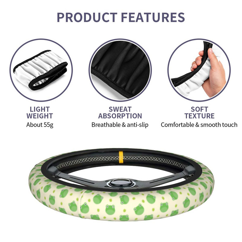 Slatka žaba Navlaka za volan automobila Protuklizna žabica Zaštitna navlaka za volan sa životinjama Dodaci za volan u stilu automobila