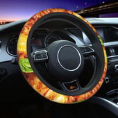 37-38 auto rooliratta katted Pizza Itaalia lõunasöögi muster Elastne tortilla toidupunutis rooli kaanel Auto stiil