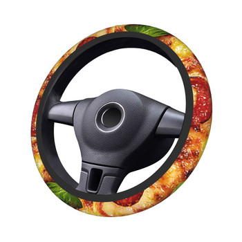 37-38 Καλύμματα τιμονιού αυτοκινήτου Πίτσα ιταλικό μεσημεριανό μοτίβο ελαστική τορτίγια κοτσίδα φαγητού στο κάλυμμα του τιμονιού Car-styling
