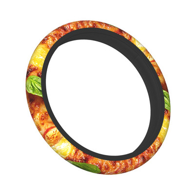 37-38 auto rooliratta katted Pizza Itaalia lõunasöögi muster Elastne tortilla toidupunutis rooli kaanel Auto stiil