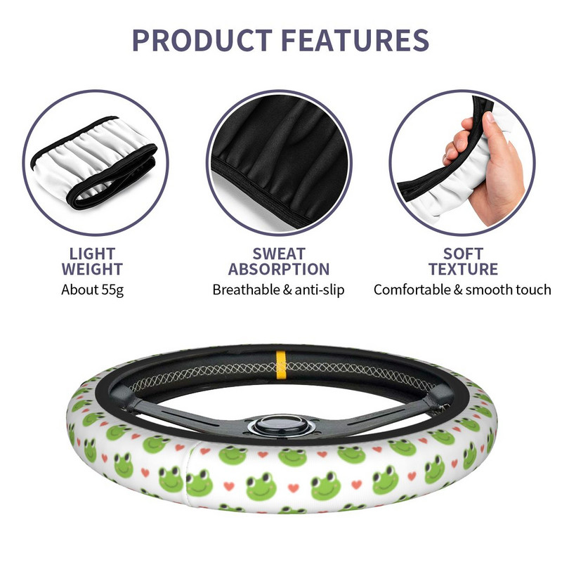 Happy Frogs muster auto rooliratta kate Armas konn looma rooliratta kaitsekate Auto stiilis autotarvikud