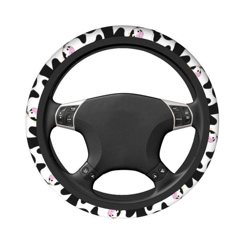 37-38 Automobilio vairo dangtelis Juokingas Splash Cow Neslystantis Gyvūnų Automobilių apdaila Tinkami automobilio priedai