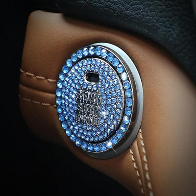 Automašīnas aizdedzes palaišanas poga Dimants Rhinestone 3D Metāla uzlīmes Dekors Auto Motocikls Universāls Viena klikšķa Start Bling Decor Decal