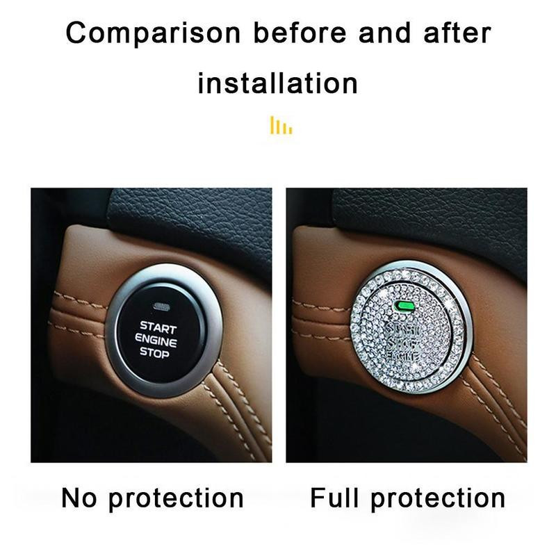 Dugme za start paljenja automobila Dijamantni dijamant 3D metalne naljepnice Dekoracija Auto motocikl Univerzalna Bling Dekorativna naljepnica Start jednim klikom