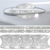 Kalnų krištolinis automobilio durelių rankenos lipdukai krištoliniai blizgantys durų rankenos apsauginiai lipdukai lipdukai, saugaus įbrėžimų, atspindinčių automobilių lipdukai