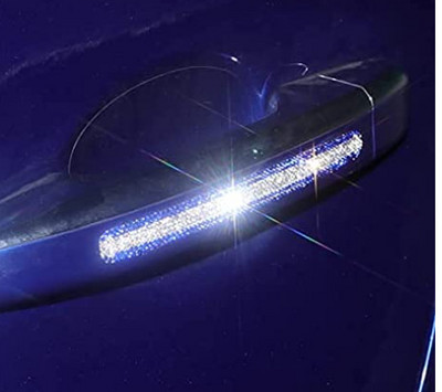 Kalnų krištolinis automobilio durelių rankenos lipdukai krištoliniai blizgantys durų rankenos apsauginiai lipdukai lipdukai, saugaus įbrėžimų, atspindinčių automobilių lipdukai