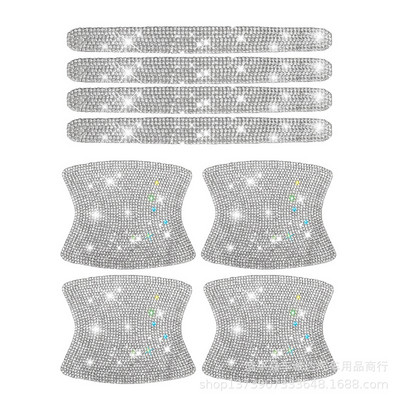 Kalnų krištolinis automobilio durelių rankenos lipdukai krištoliniai blizgantys durų rankenos apsauginiai lipdukai lipdukai, saugaus įbrėžimų, atspindinčių automobilių lipdukai