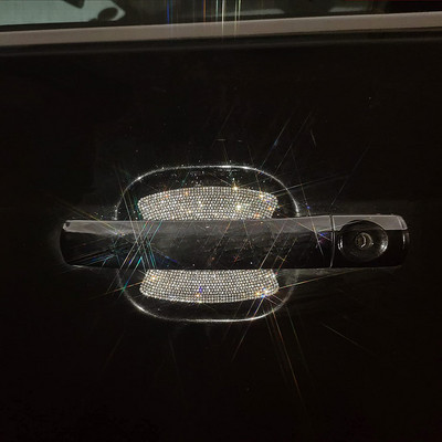 Kalnų krištolinis automobilio durelių rankenos lipdukai krištoliniai blizgantys durų rankenos apsauginiai lipdukai lipdukai, saugaus įbrėžimų, atspindinčių automobilių lipdukai