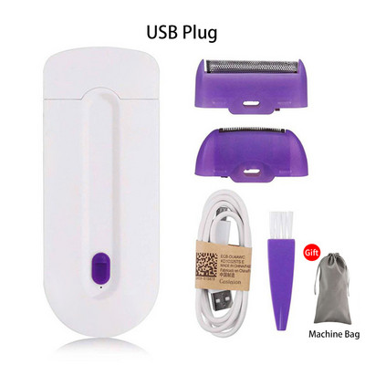 Női hajradír hajérintőfény biztonságosan érzékelő borotva USB újratölthető arcra láb bikini kézi borotva hajeltávolító hölgy