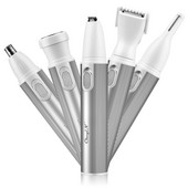 CkeyiN 5 σε 1 Κιτ αποτρίχωσης προσώπου Unisex Κουρευτική μύτης Lady Shaver Epilator Men Razor Sideburns Trimmer Shaper φρυδιών