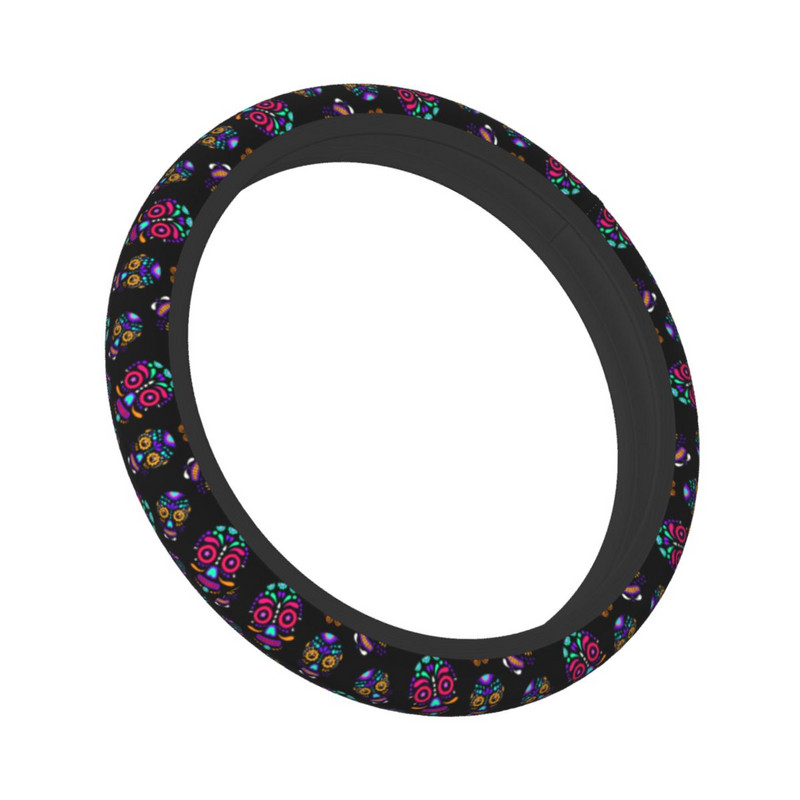 37-38 auto roolikatted värvilised Sugar Skull Pehmed lillelised gooti punutised rooliratta kaanel Auto stiilis