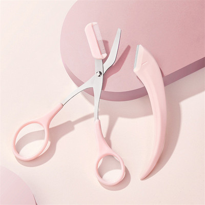 Eyebrow Trimming Set Eyebrow Face Razor for Women Professional Eyebrow Scissors with Comb Brow Trimmer Beauty Makeup Tools