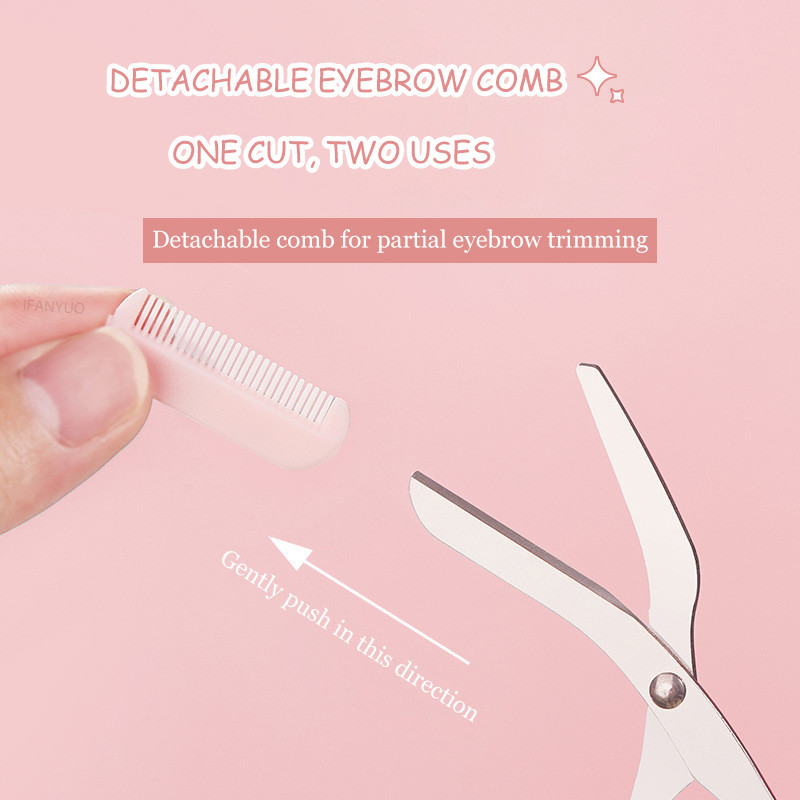 Комплект за подстригване на вежди Бръснач за лице за вежди за жени Професионални ножици за вежди с гребен Тример за вежди Инструменти за красота Грим