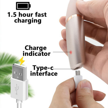 Дамски електрически епилатор USB зареждане Преносим уред за премахване на косми Бикини Безболезнена самобръсначка за жени Тяло Лице Тример за вежди