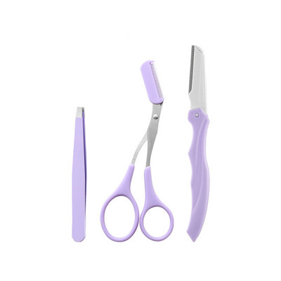 Karsyngirl 1/2/3/4 τεμ. από ανοξείδωτο ατσάλι κούρεμα φρυδιών Πτυσσόμενη φόρμα κοπής φρυδιών τσιμπιδάκι χτένα φρυδιών Εργαλεία μακιγιάζ