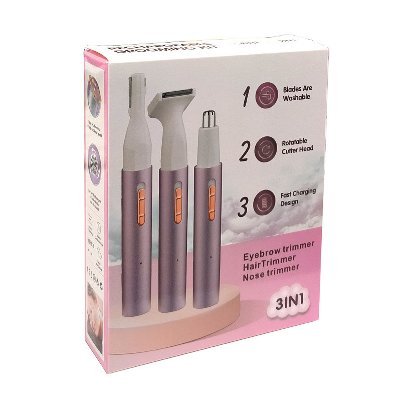 Γυναικείο Ηλεκτρικό ξυράφι για Πρόσωπο Μύτη Φρύδια Γενειάδα Μουστάκι Μασχάλη Μπικίνι Ανώδυνη Επαναφορτιζόμενη Φορητή Ξυριστική μηχανή σώματος 4 σε 1
