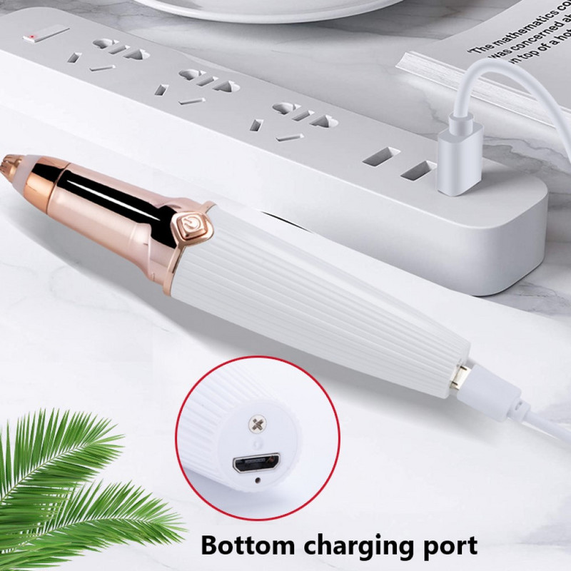 Kaasaskantav 2-ühes elektriline epilaator kulmude trimmer Naise keha näo huulepulga kujuga karvaeemaldus USB-vaba raseerimismasin