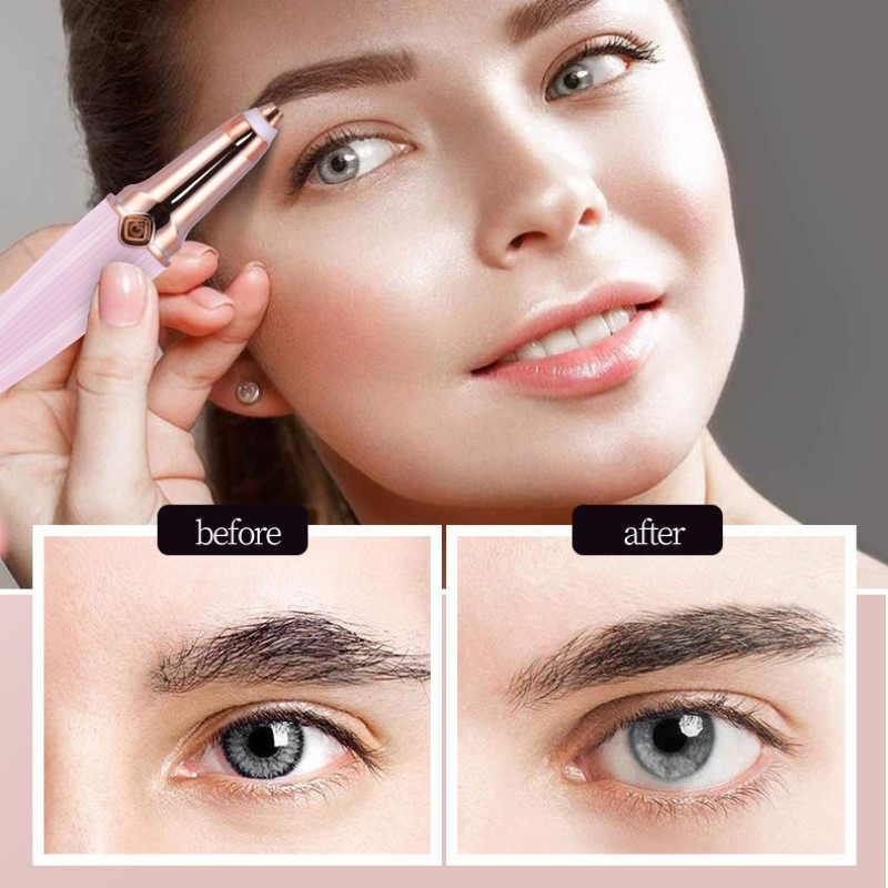 Kaasaskantav 2-ühes elektriline epilaator kulmude trimmer Naise keha näo huulepulga kujuga karvaeemaldus USB-vaba raseerimismasin