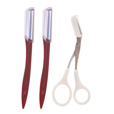 Karsyngirl 3/4kom Set trimera za obrve Brijač za obrve od nehrđajućeg čelika Trepavice Češalj za uljepšavanje obrva Škare za podizanje Alati