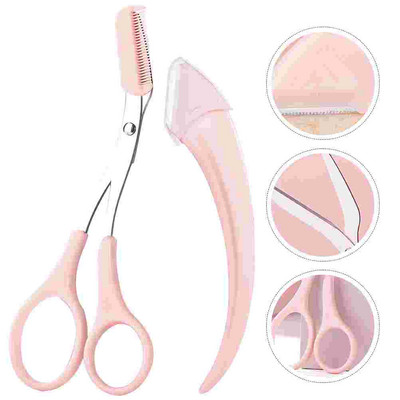 Väikesed käärid, meeste hoolduskomplekt kulmude korrastamiseks kulmude trimmer, kamm trimmiv roostevabast terasest vormija