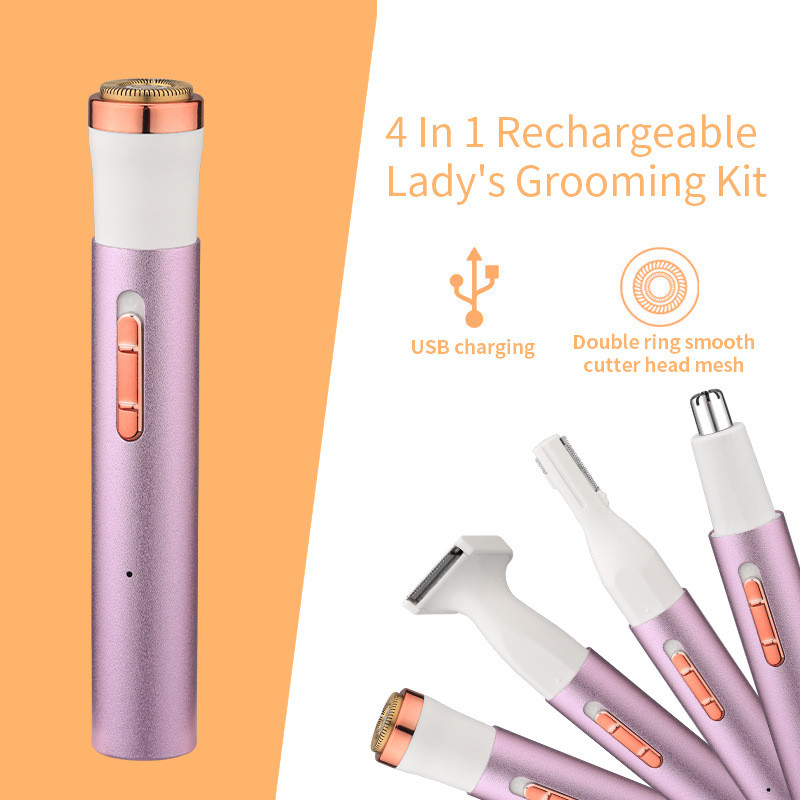 4-ühes elektriline kogu keha epilaator naiste pardel Laetav valutu kulmude nina ja kaenlaaluste bikiinitrimmer