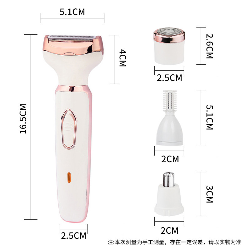 4 az 1-ben női elektromos epilátor bikini szemöldök orr női trimmer arc szőrtelenítő arc test fájdalommentes női borotva szőrtelenítő