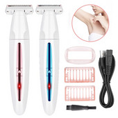 Elektrinė moteriška skustuvas skustuvas Veido kūno kojos rankena atgal bikinio kirpimo mašinėlė, plaunama USB įkraunama plaukų šalinimo skutimosi mašina