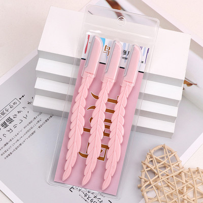 Karsyngirl 3 tk lehekujuline kulmude raseerija, kulmutrimmer, näo ja juuste eemaldamise pardel naistele