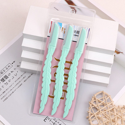 Karsyngirl 3 tk lehekujuline kulmude raseerija, kulmutrimmer, näo ja juuste eemaldamise pardel naistele